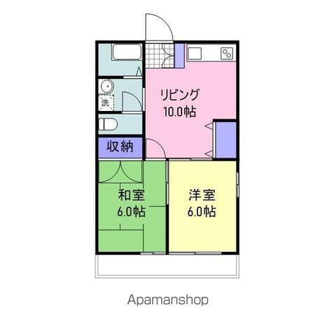 ナヴィール川口(2LDK/1階)の間取り写真