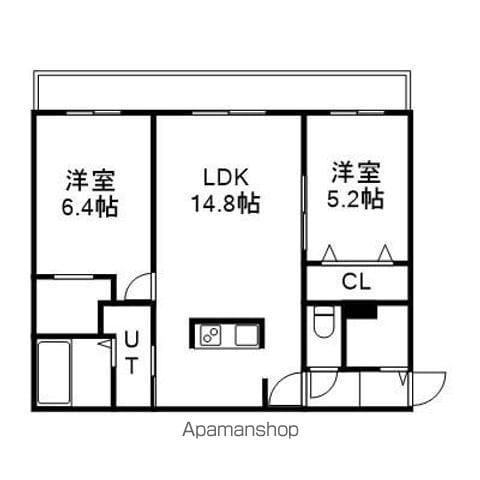KーPLACE東札幌(2LDK/2階)の間取り写真