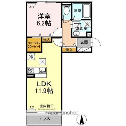 メモリーⅠ(1LDK/1階)の間取り写真