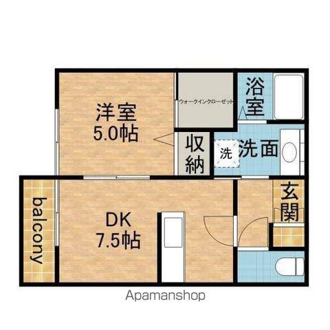 クレスト紫峰(1DK/2階)の間取り写真