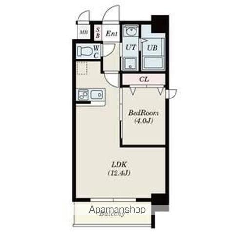 ALIVIS北梅田(1LDK/3階)の間取り写真