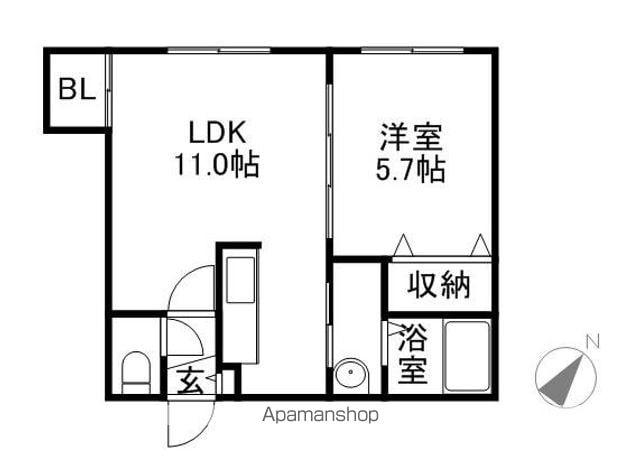 ジュビリー(1LDK/2階)の間取り写真