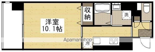 ルネス武富Ⅱ(1K/2階)の間取り写真