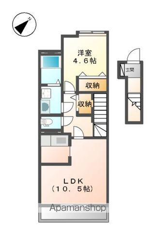 ソレイユ北日吉(1LDK/2階)の間取り写真