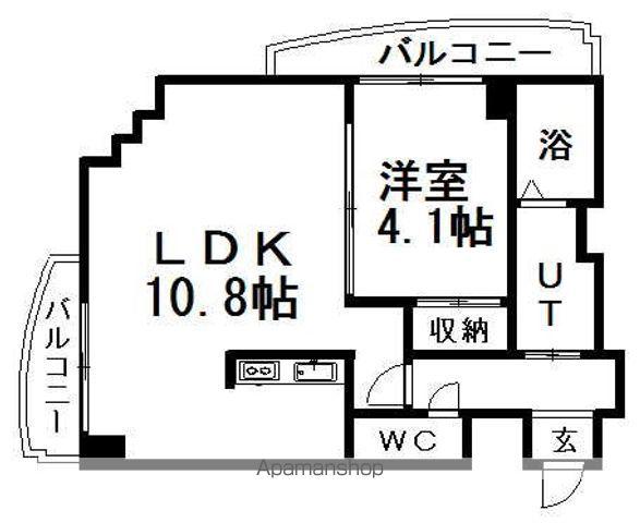プレサント平和通Ⅱ(1LDK/9階)の間取り写真