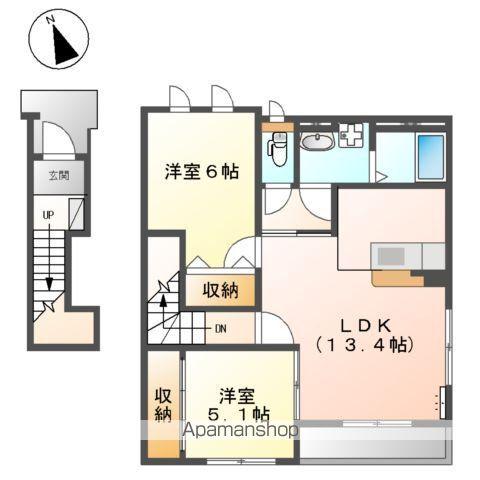 ルクプル(2LDK/2階)の間取り写真