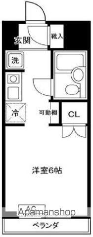 ブランクール(ワンルーム/2階)の間取り写真