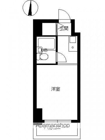 スカイコート下高井戸(ワンルーム/4階)の間取り写真