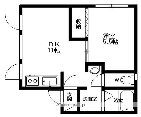 プライムローズ22(1DK/3階)の間取り写真