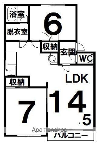 キノ5ハイム(2LDK/2階)の間取り写真