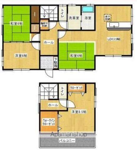 高松琴平電鉄長尾線 林道駅 徒歩13分 2階建 築44年(4LDK)の間取り写真