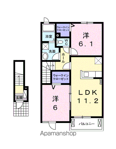 HAPPYHAPPINESSⅡ(2LDK/2階)の間取り写真