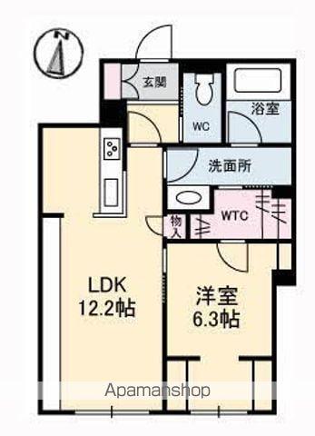 クロノス(1LDK/1階)の間取り写真