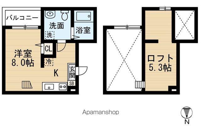 シャンティ中島(ワンルーム/1階)の間取り写真