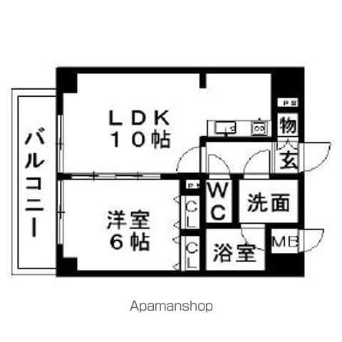 WILLDO礎町(1LDK/7階)の間取り写真