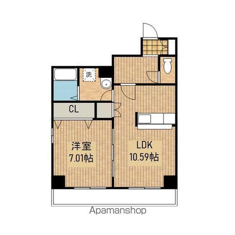 アーバン肴町(1LDK/4階)の間取り写真