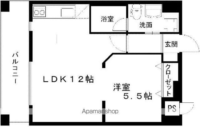 レジディア熊本辛島(1LDK/13階)の間取り写真