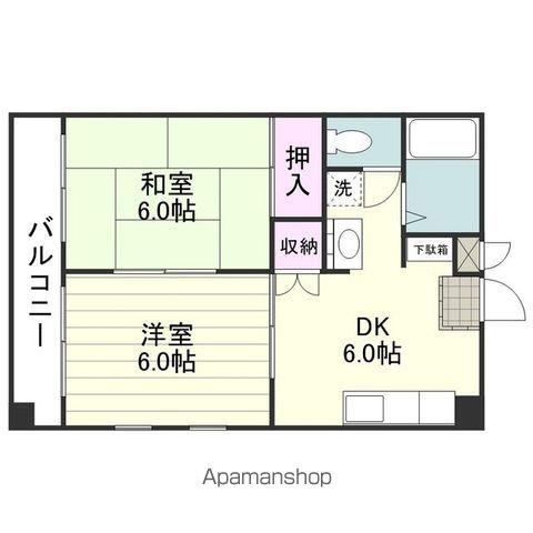 パティオスとこなみ(2DK/3階)の間取り写真