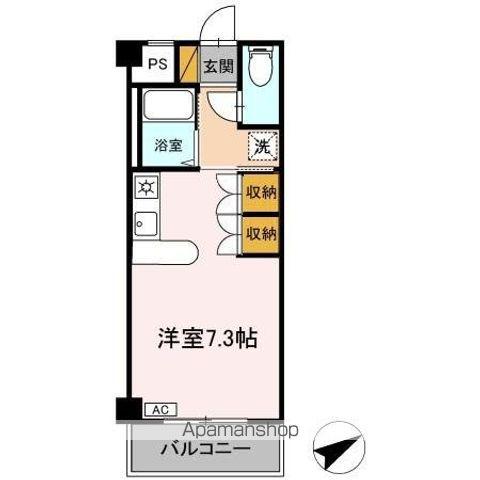 ハイムカメリア(ワンルーム/2階)の間取り写真