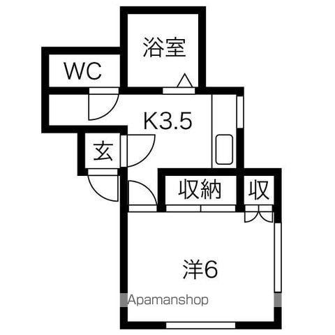 MIKIハウス(1DK/2階)の間取り写真