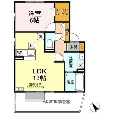 プワールおおたかの森III(1LDK/1階)の間取り写真