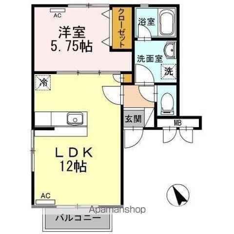 アールエムハイツ1(1LDK/2階)の間取り写真