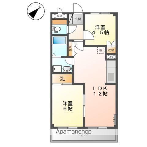 エルトハイムS(2LDK/1階)の間取り写真