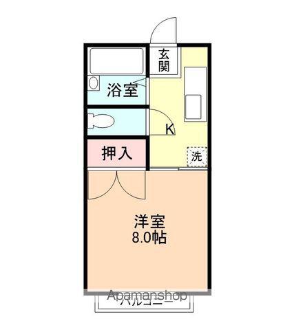 カレッジM(1K/1階)の間取り写真