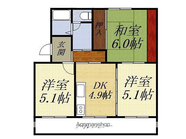 フォレストI(3DK/2階)の間取り写真
