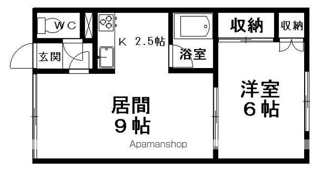 エスレイア西町(1LDK/1階)の間取り写真