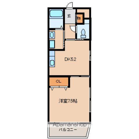 アルカディア・ハミーユ(1DK/2階)の間取り写真