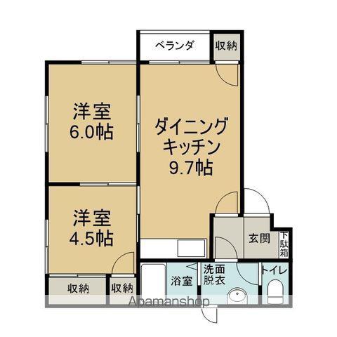 サンコーポムC(2DK/1階)の間取り写真