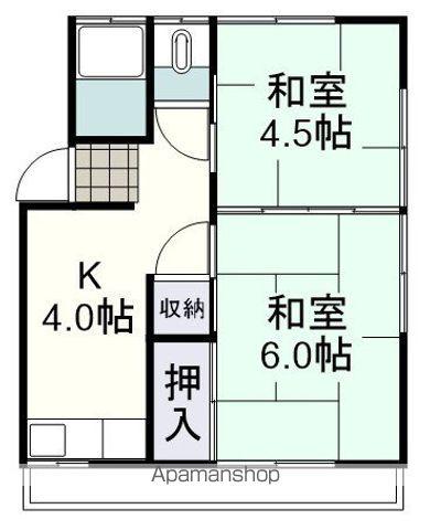 神戸アパート(2K/3階)の間取り写真