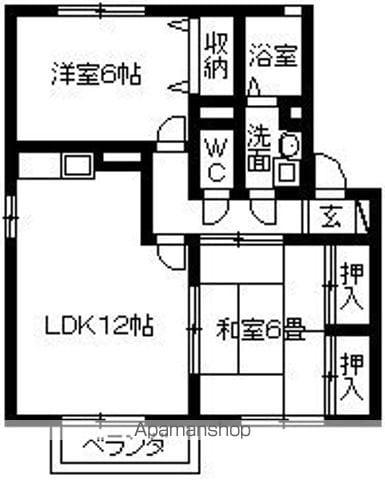 メゾンクレストA・B(2LDK/2階)の間取り写真