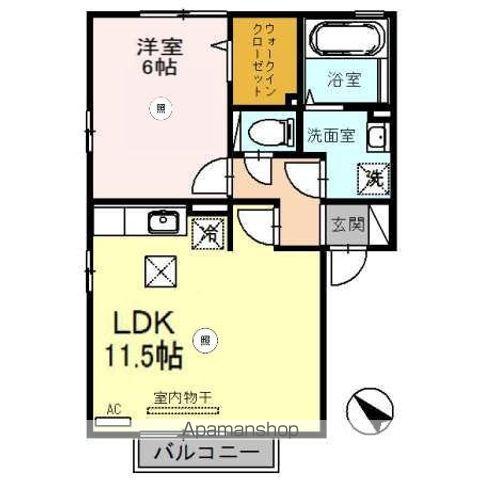 プラシード(1LDK/1階)の間取り写真