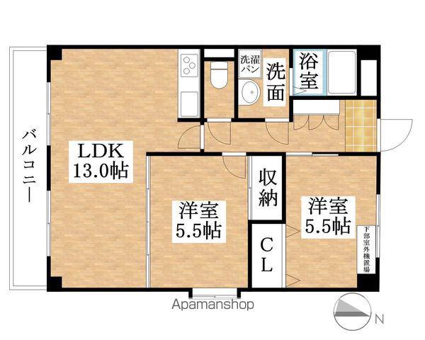 シャルマン冨士塚(2LDK/3階)の間取り写真