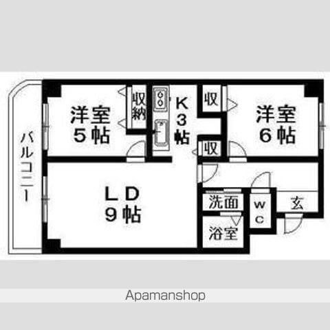 ジオン真栄(2LDK/2階)の間取り写真