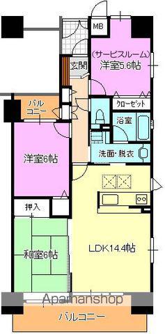 フローレンス毛利町(2SLDK/4階)の間取り写真
