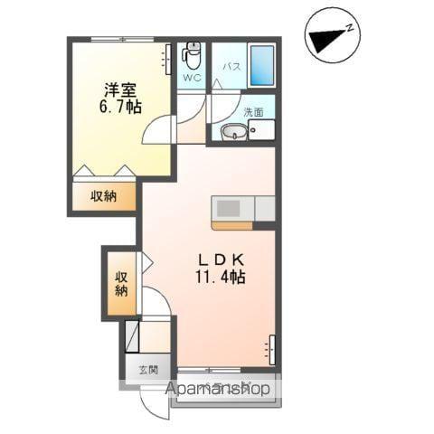 ロイヤルヒルズⅠ&E(1LDK/1階)の間取り写真