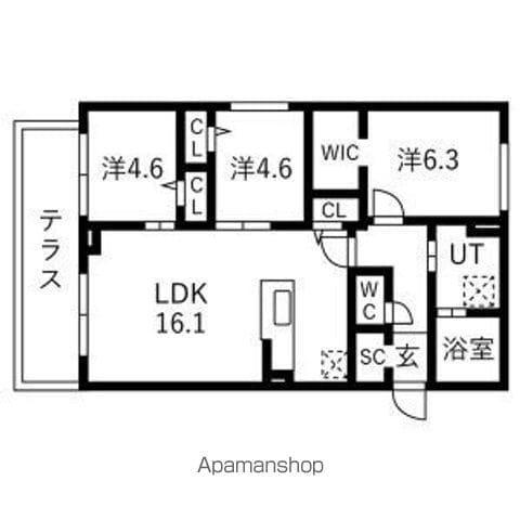RUMO LUEB(3LDK/1階)の間取り写真