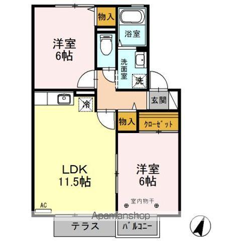 ファミール(2LDK/1階)の間取り写真