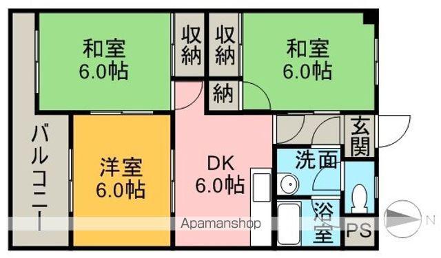 船木ハイツ2(3DK/1階)の間取り写真