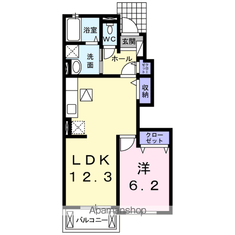 イースト ヴァレーⅤ(1LDK/1階)の間取り写真