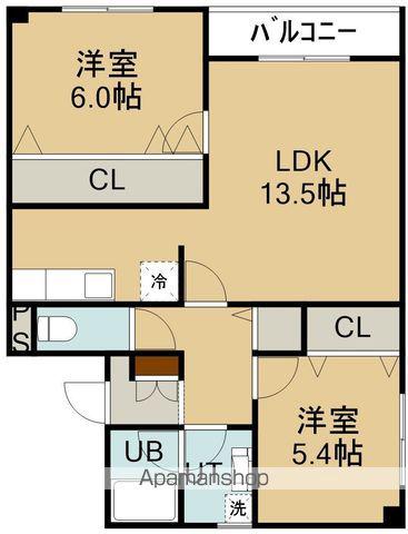 アリスト21(2LDK/3階)の間取り写真