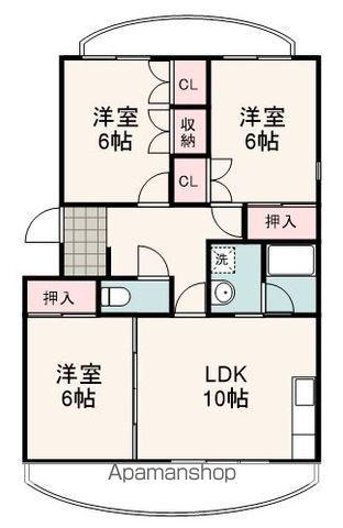 ポルタ草薙B(3LDK/1階)の間取り写真