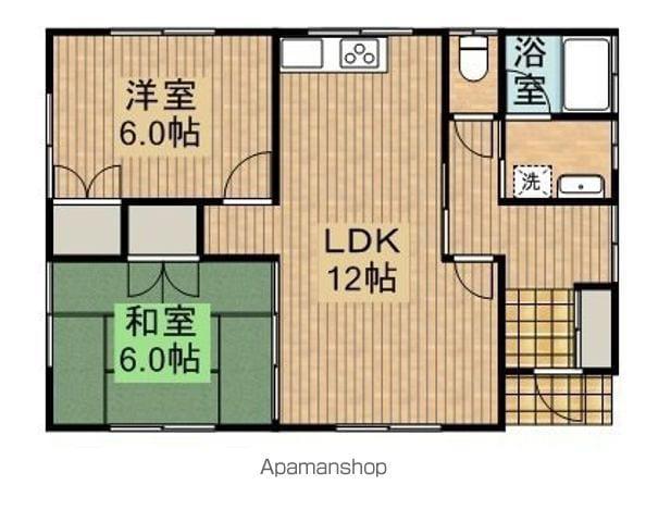 宮崎県都城市 1階建 築23年(2LDK)の間取り写真