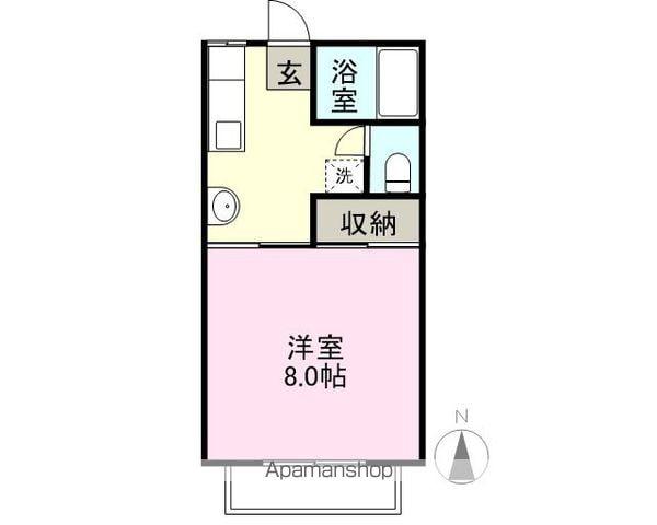 コーポエースA棟(1K/2階)の間取り写真