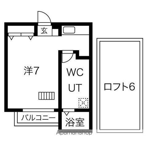 グリーンリーフ香ヶ丘(1K/1階)の間取り写真