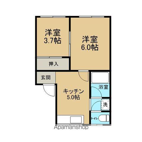 R.HAMADA 1(2K/1階)の間取り写真