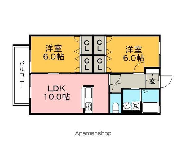 レトア南浦1(2LDK/1階)の間取り写真